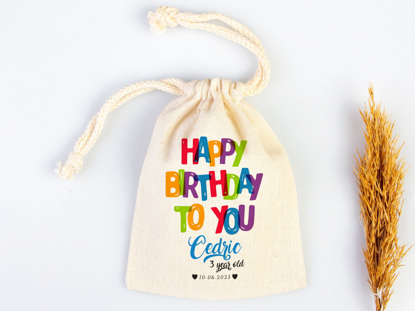 Custom Logo & Design Printed Personalized Bags - Happy Birthday Favour Bags, Custom Party Bags for 1st - Handmade Goodie Bags Happy Animals