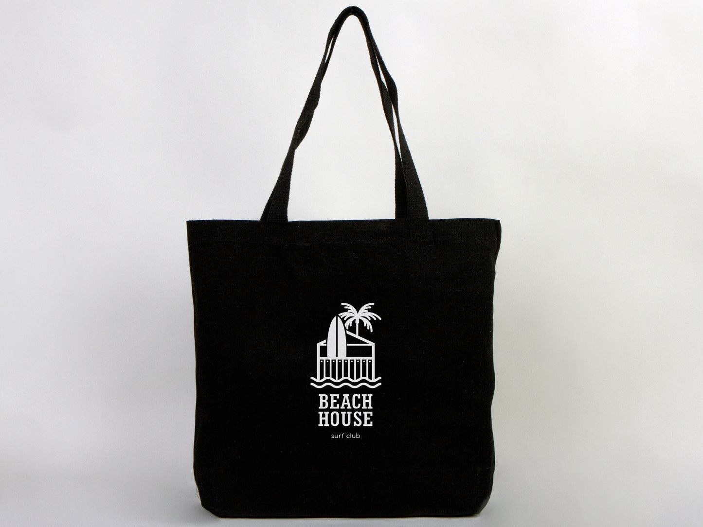 Black Custom Canvas Bag, 19"W x 16"H x 4"L (48 cm x 41 cm x 10 cm), Personalized Cotton Bags, Promotional Bags, Beach Bags