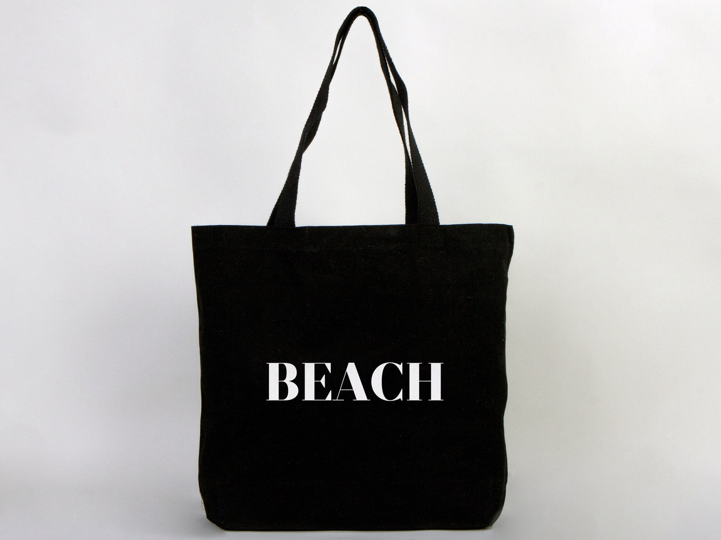Black Custom Canvas Bag, 19"W x 16"H x 4"L (48 cm x 41 cm x 10 cm), Personalized Cotton Bags, Promotional Bags, Beach Bags