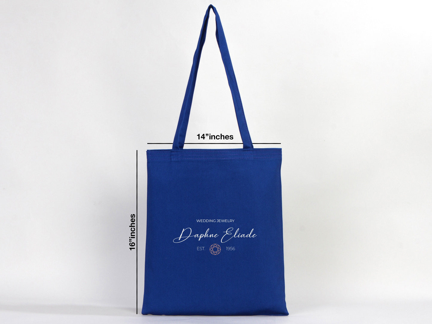 Blue Tote Bags - 14"W x 16"H (35 cm x 40 cm) Organic Cotton Cloth Bags - Colorful Cotton Bag