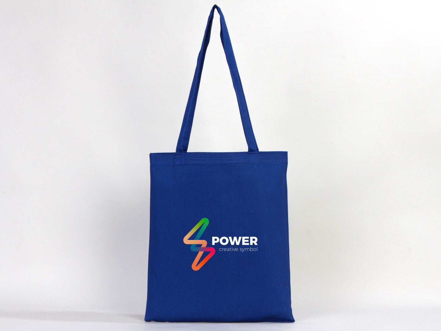 Blue Tote Bags - 14"W x 16"H (35 cm x 40 cm) Organic Cotton Cloth Bags - Colorful Cotton Bag
