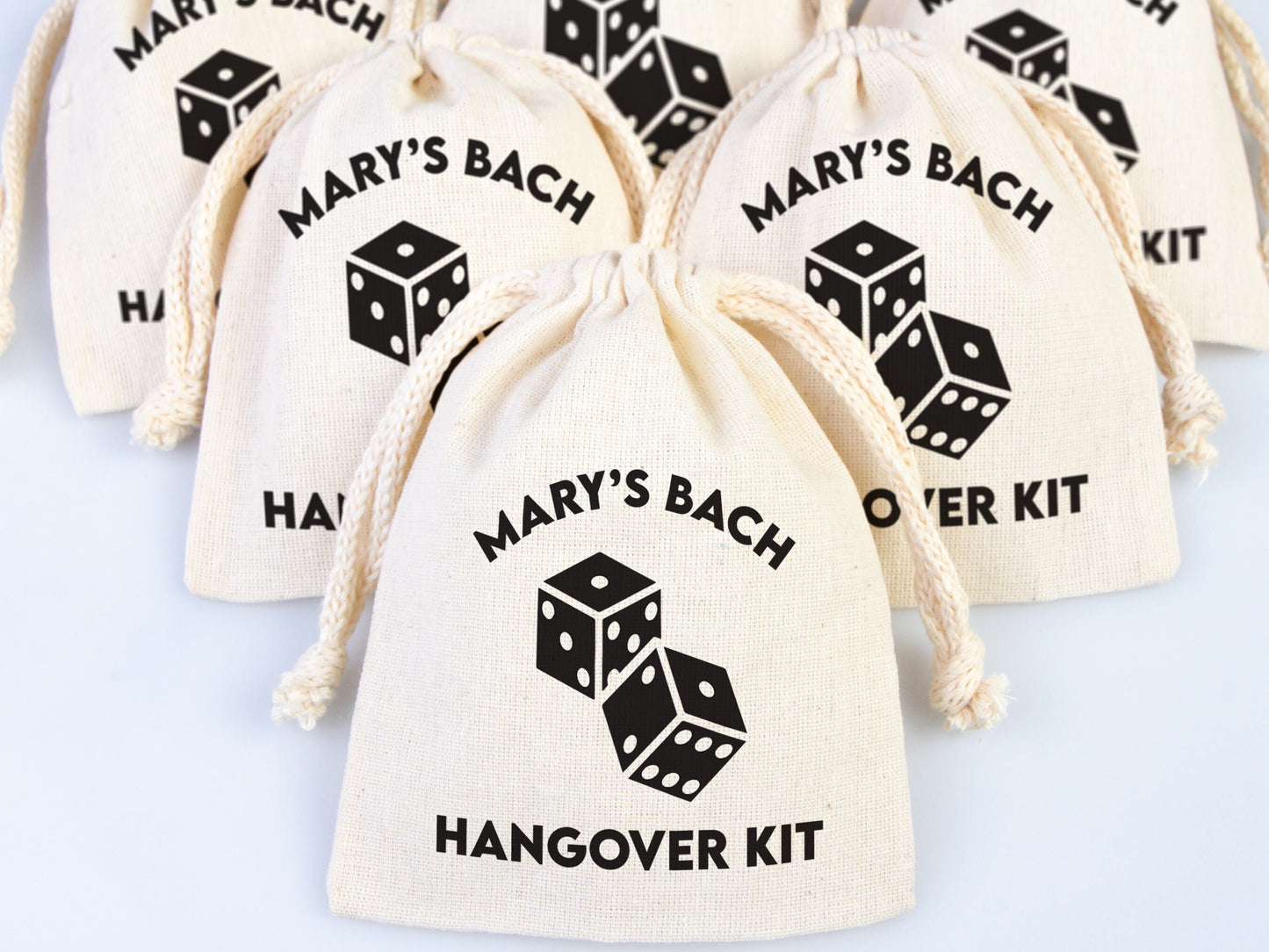 Hangover Kit Bags, Party Recovery Kit Bags - Survival kit pouch - Hangover bags - Bachelorette Party - Custom Print Cotton Bags