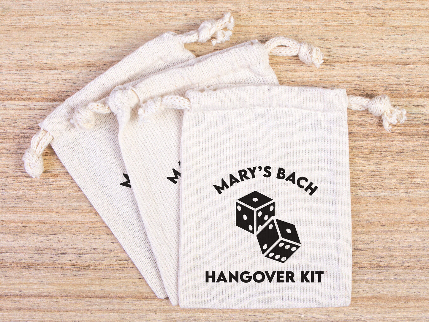 Hangover Kit Bags, Party Recovery Kit Bags - Survival kit pouch - Hangover bags - Bachelorette Party - Custom Print Cotton Bags