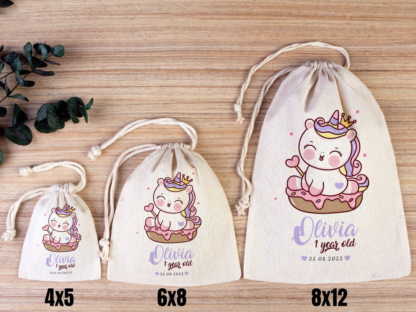 1st Birthday Favour Bags, Custom Party Bags for first birthday, Personalized Favor Bags