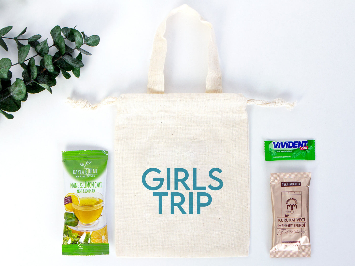 Girls Trip Favor Bag, Favor Bag, Birthday Bag, 6"W x 8"H (15.5cm x 20cm) Cotton - Eco-Friendly, Reusable Bags, Organic Cotton Gİft Bags