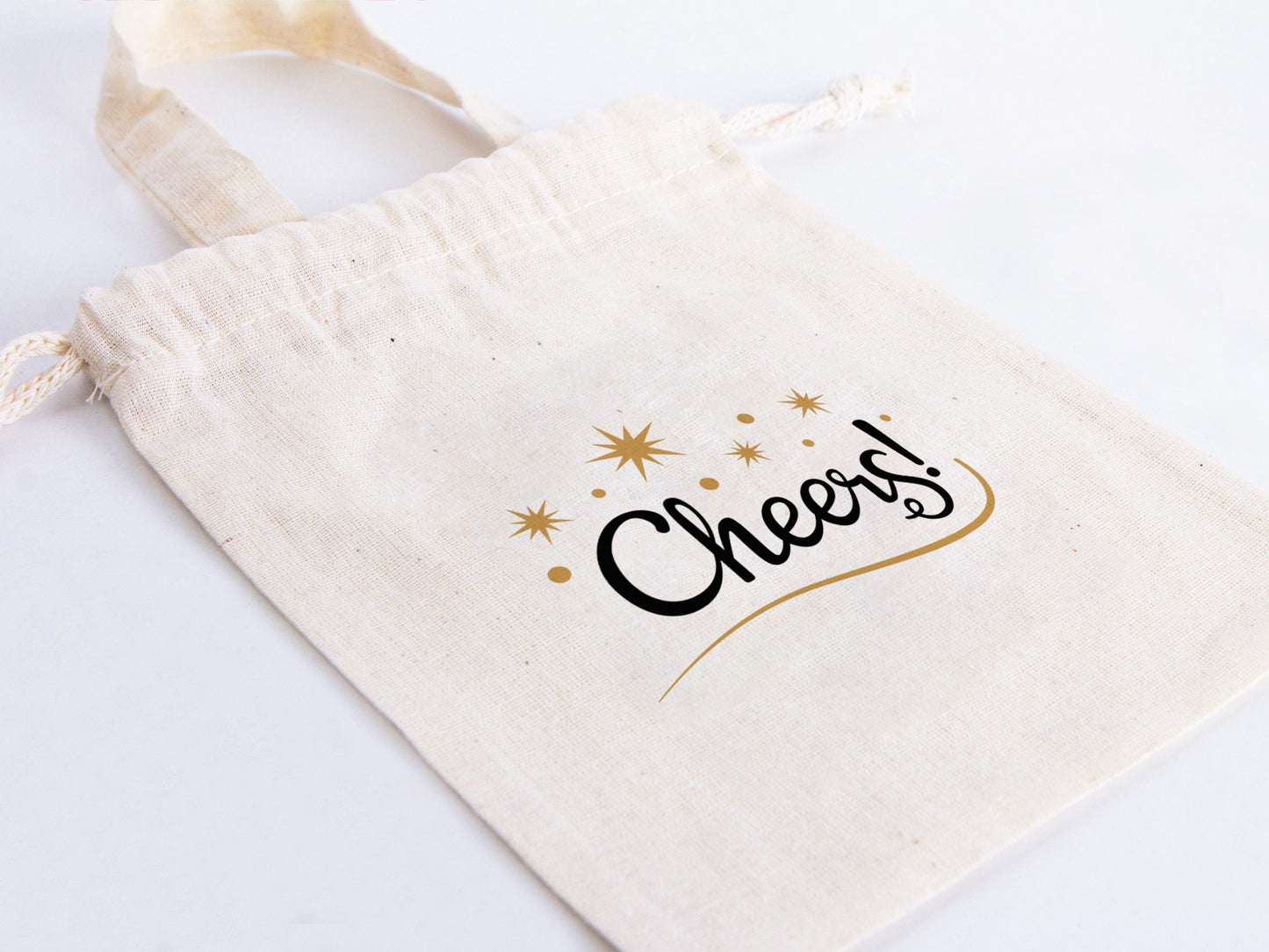 Custom Cheers Christmas Bags - 6"W x 8"H (15.5 cm x 20 cm) - Personalized Family or Company Bags - Bachelorette Party Gift - Happy New Year Bag