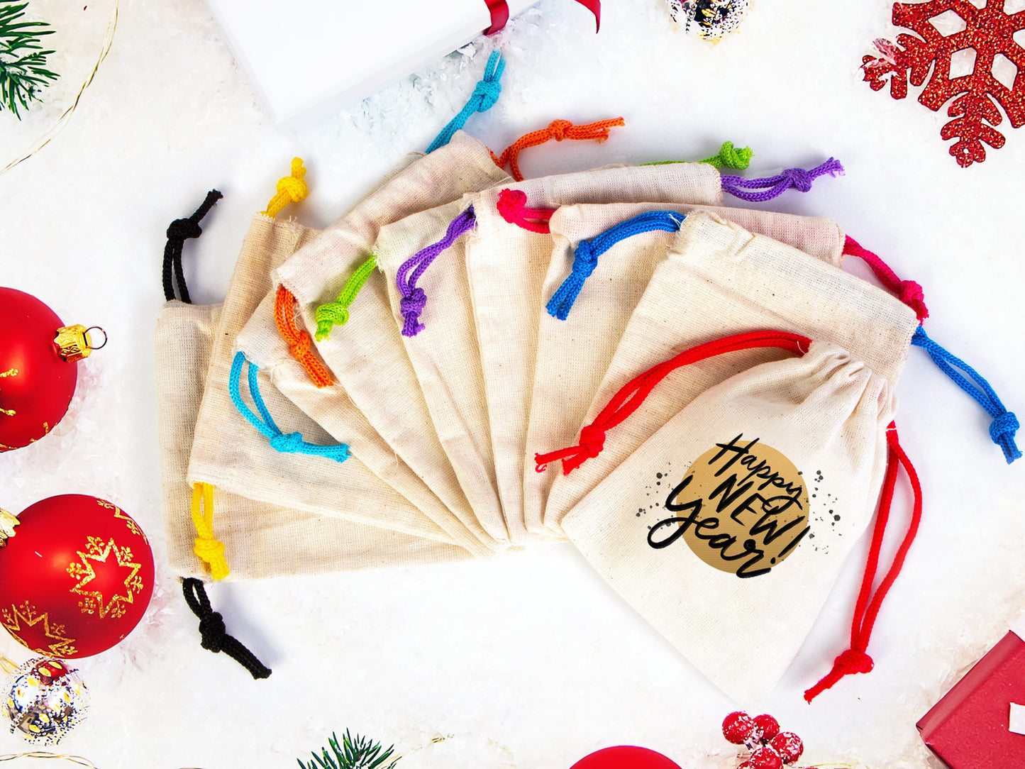 Celebrate the New Year with Personalized Gift Bags - Company Gift Bags - Custom Designs Available - Perfect for Corporate Events, Holiday Parties
