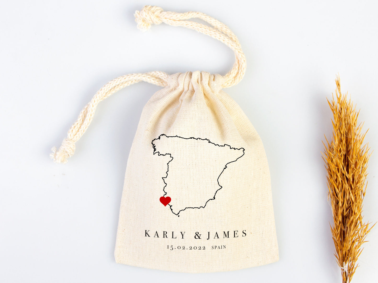 Spain Wedding Bag - Spain Wedding Wedding Favor Bag - Custom Wedding Bag - Destination Wedding Favors - Madrid Favor Bag - Barcelona Wedding