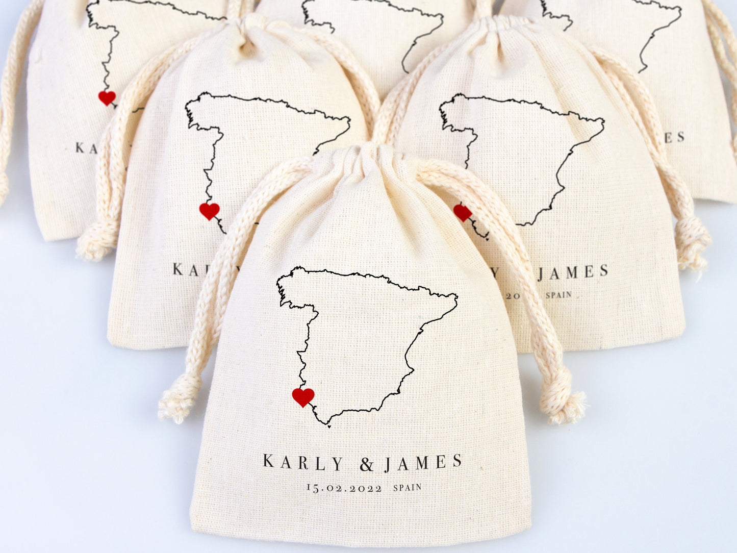 Spain Wedding Bag - Spain Wedding Wedding Favor Bag - Custom Wedding Bag - Destination Wedding Favors - Madrid Favor Bag - Barcelona Wedding