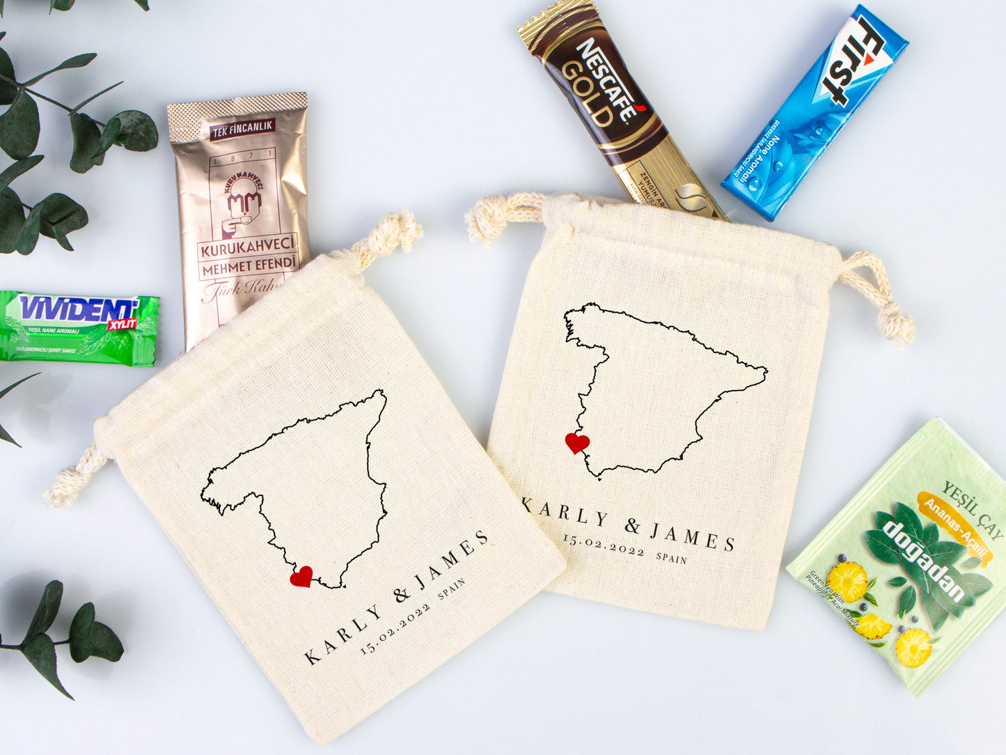 Spain Wedding Bag - Spain Wedding Wedding Favor Bag - Custom Wedding Bag - Destination Wedding Favors - Madrid Favor Bag - Barcelona Wedding