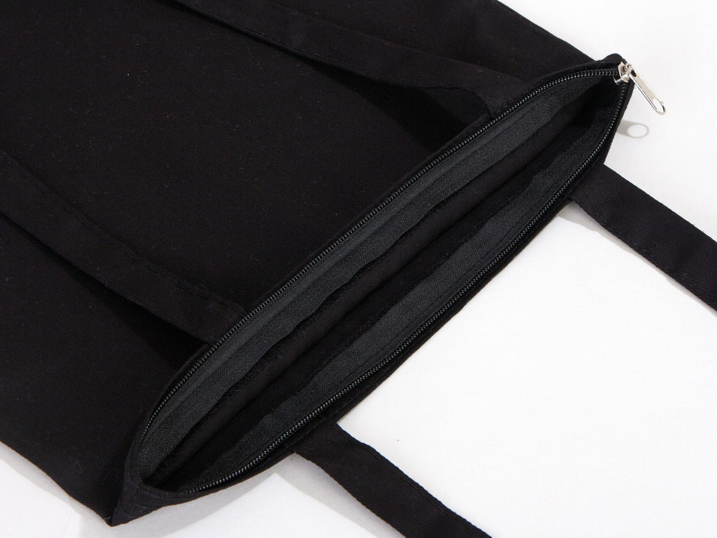 Black Tote Bags With Zip, 14"W x 16"H (35 cm x 40 cm) - Custom Tote Bags With Your Logo - Custom Promotional Bags