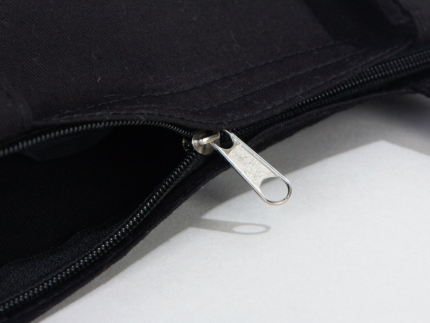 Black Tote Bags With Zip, 14"W x 16"H (35 cm x 40 cm) - Custom Tote Bags With Your Logo - Custom Promotional Bags