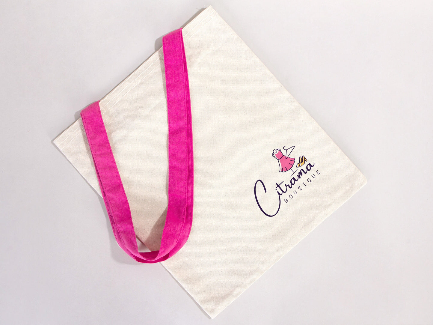 Custom Canvas Tote Bag 14"W x 16"H (35 cm x 40 cm) - Personalised Tote Bag, Customize Cotton Fabric Bags, 9 Color Handle, Cotton Totes With Logo