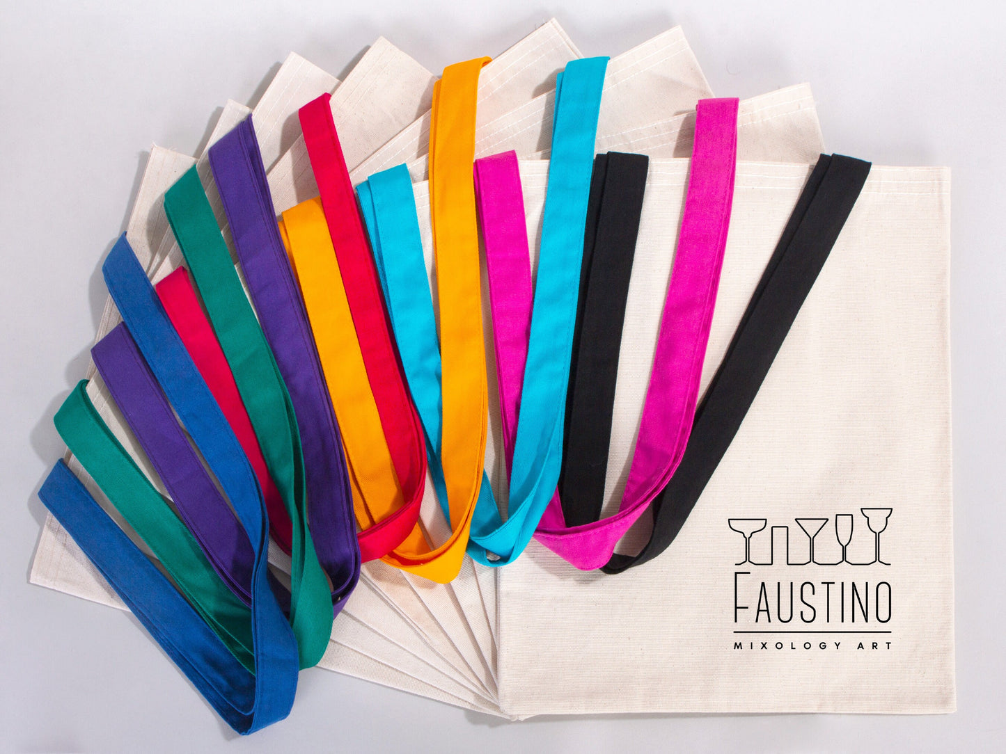 Custom Canvas Tote Bag 14"W x 16"H (35 cm x 40 cm) - Personalised Tote Bag, Customize Cotton Fabric Bags, 9 Color Handle, Cotton Totes With Logo