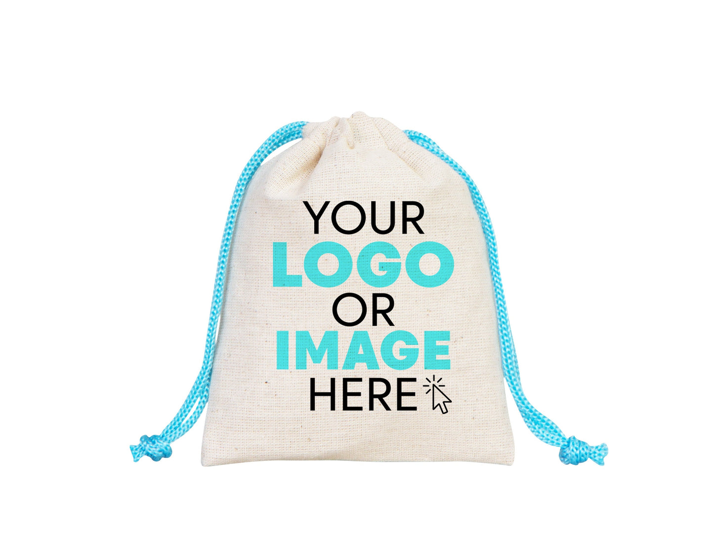 Turquoise Drawstring Custom Cotton Pouch 4"W x 5"H (10 cm x 13 cm), Great For Packing And Wrapping, Cotton Pouch Bag, Bridal shower Bag, Favor Bags Pouches