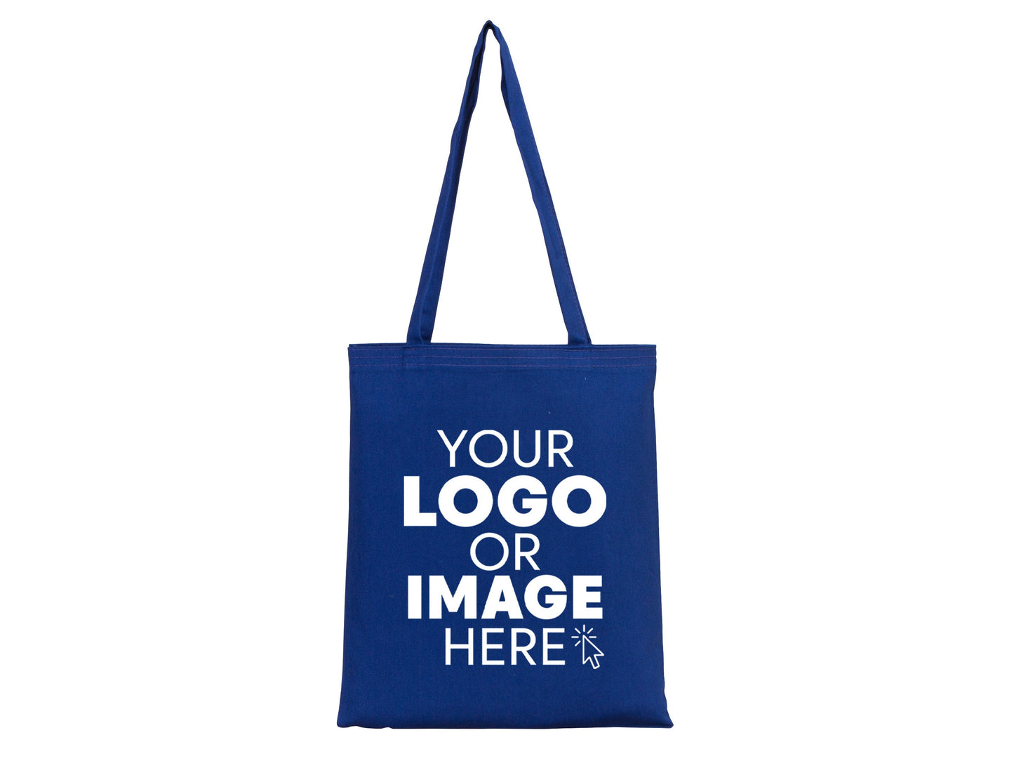 Blue Tote Bags - 14"W x 16"H (35 cm x 40 cm) Organic Cotton Cloth Bags - Colorful Cotton Bag