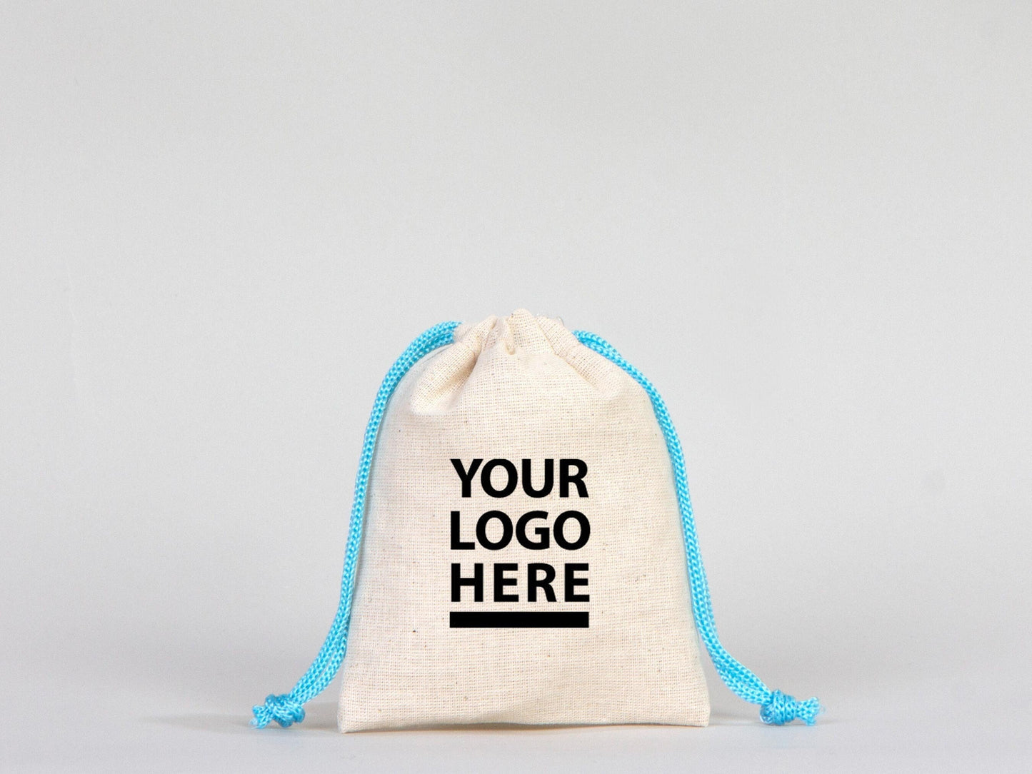 Turquoise Drawstring Custom Cotton Pouch 4"W x 5"H (10 cm x 13 cm), Great For Packing And Wrapping, Cotton Pouch Bag, Bridal shower Bag, Favor Bags Pouches