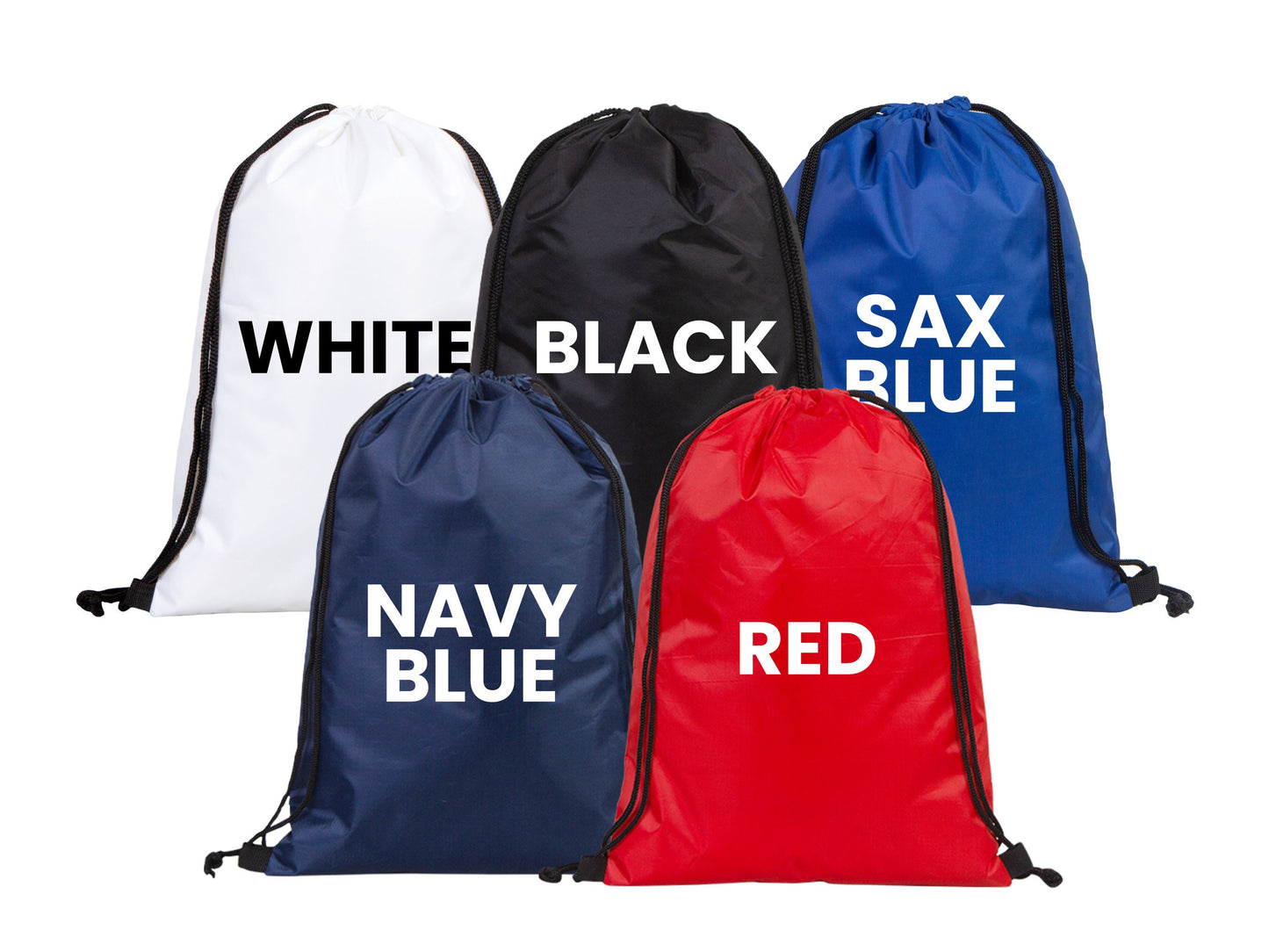 Custom Drawstring Backpack 5"W x 7"H (15 cm x 18 cm) - Waterproof Bag, Wholesale Logo Drawstring Bag