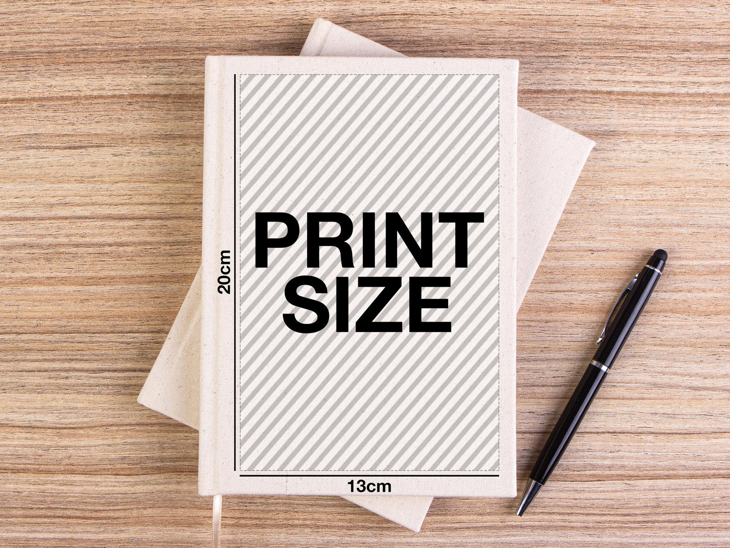 Custom Notebook Personalized A5, 6"W x 8"H (14 x 20 cm) Canvas Cover, Text Logo or Photo Print, Plain Notebook , Paintable Art Sketchbook