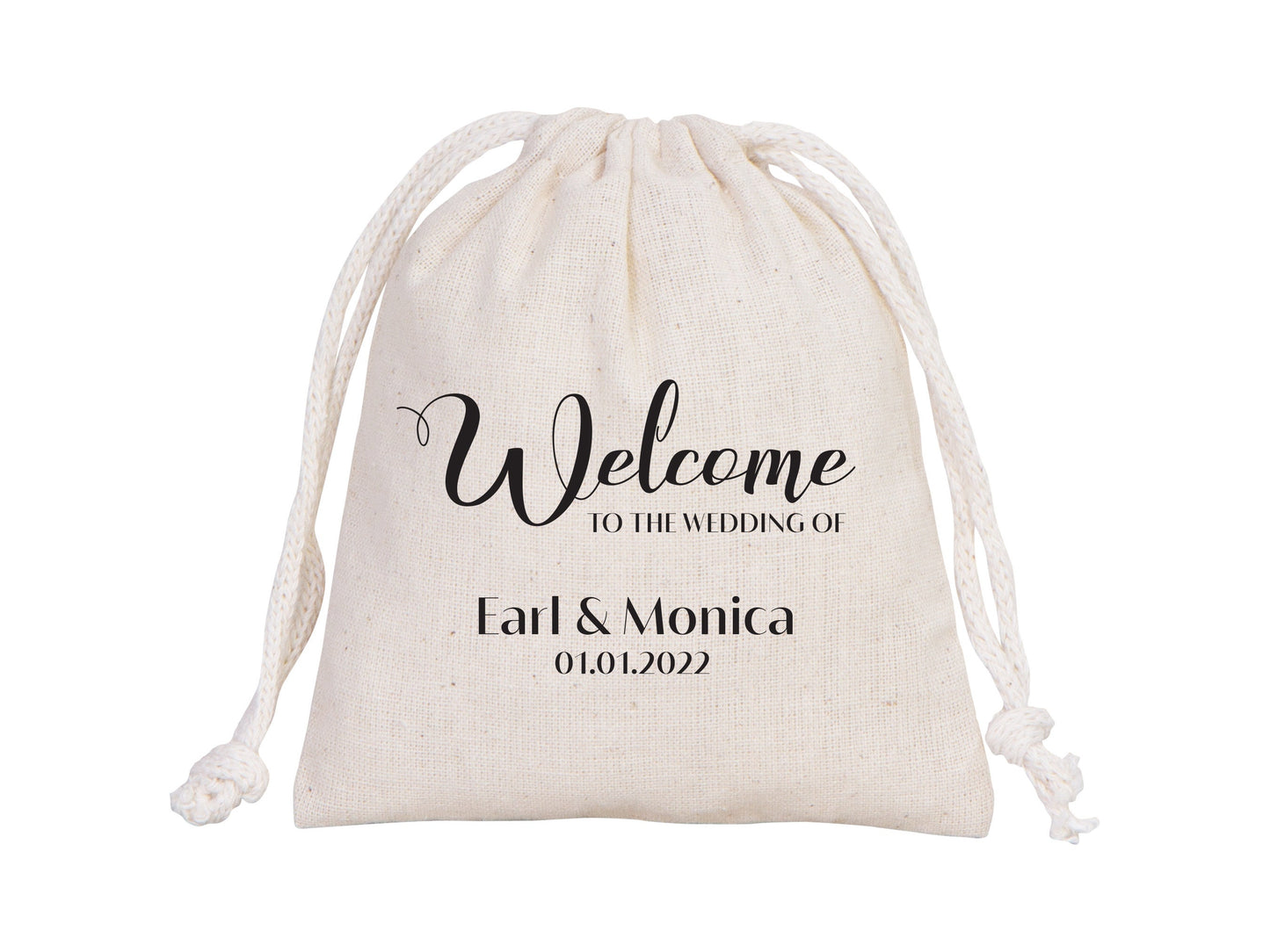 Wedding Pouch bags, Bachelorette Party drawstring pouches - Personalized Bridal Party Cotton Bag - Bridesmaid Sack for Wedding -