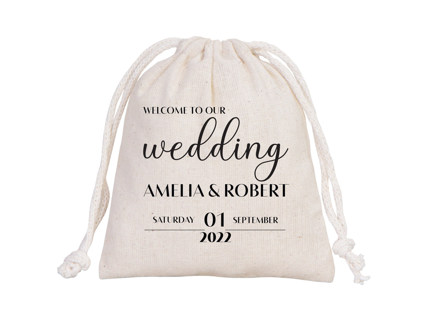 Wedding Pouch bags, Bachelorette Party drawstring pouches - Personalized Bridal Party Cotton Bag - Bridesmaid Sack for Wedding