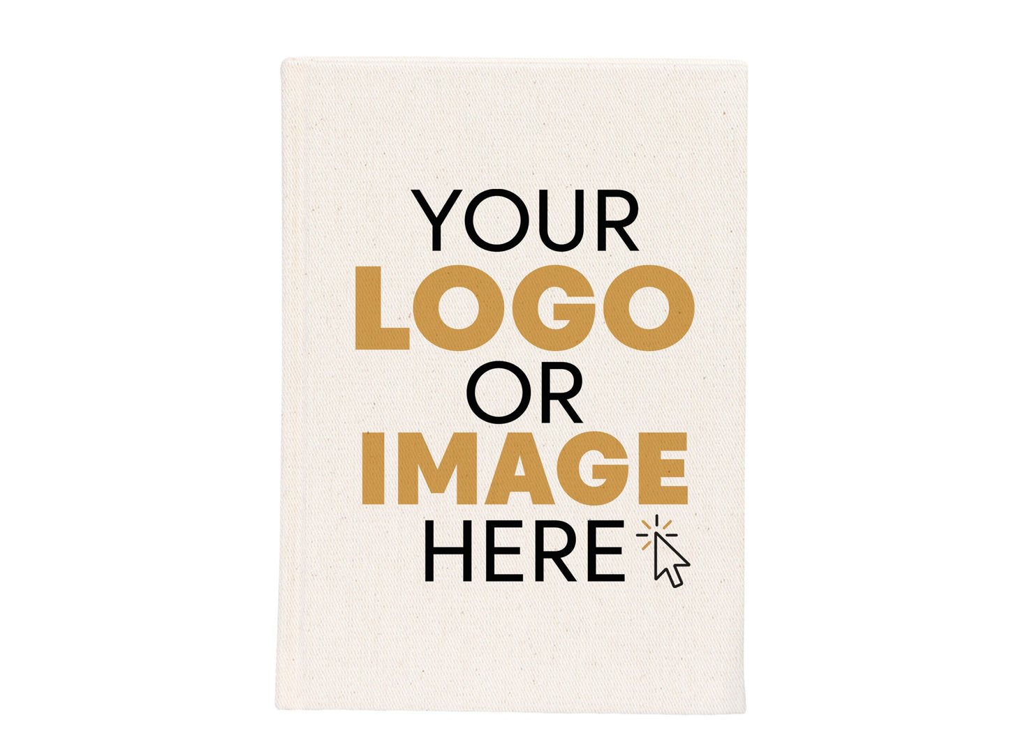 Custom Notebook Personalized A5, 6"W x 8"H (14 x 20 cm) Canvas Cover, Text Logo or Photo Print, Plain Notebook , Paintable Art Sketchbook