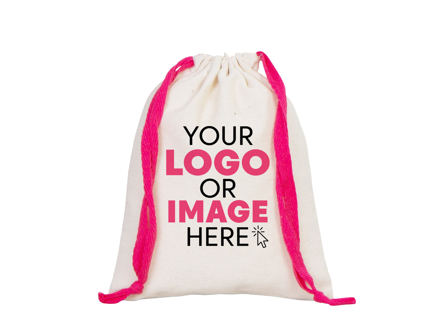 Pink Drawstring Cotton Bags 6"W x 8"H (15 cm x 20 cm), Great For Packing And Wrapping, Organic Cotton Pouch Bag, Bridal shower Bag, Custom Bag