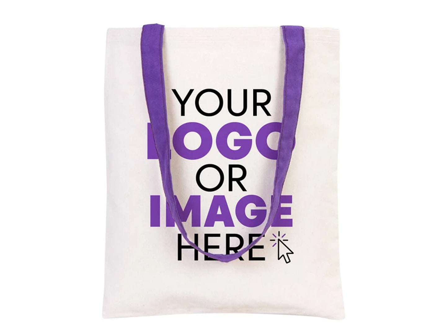 Custom Canvas Tote Bag 14"W x 16"H (35 cm x 40 cm) - Personalised Tote Bag, Customize Cotton Fabric Bags, 9 Color Handle, Cotton Totes With Logo