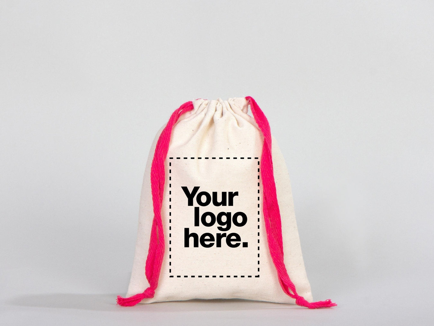Pink Drawstring Cotton Bags 6"W x 8"H (15 cm x 20 cm), Great For Packing And Wrapping, Organic Cotton Pouch Bag, Bridal shower Bag, Custom Bag