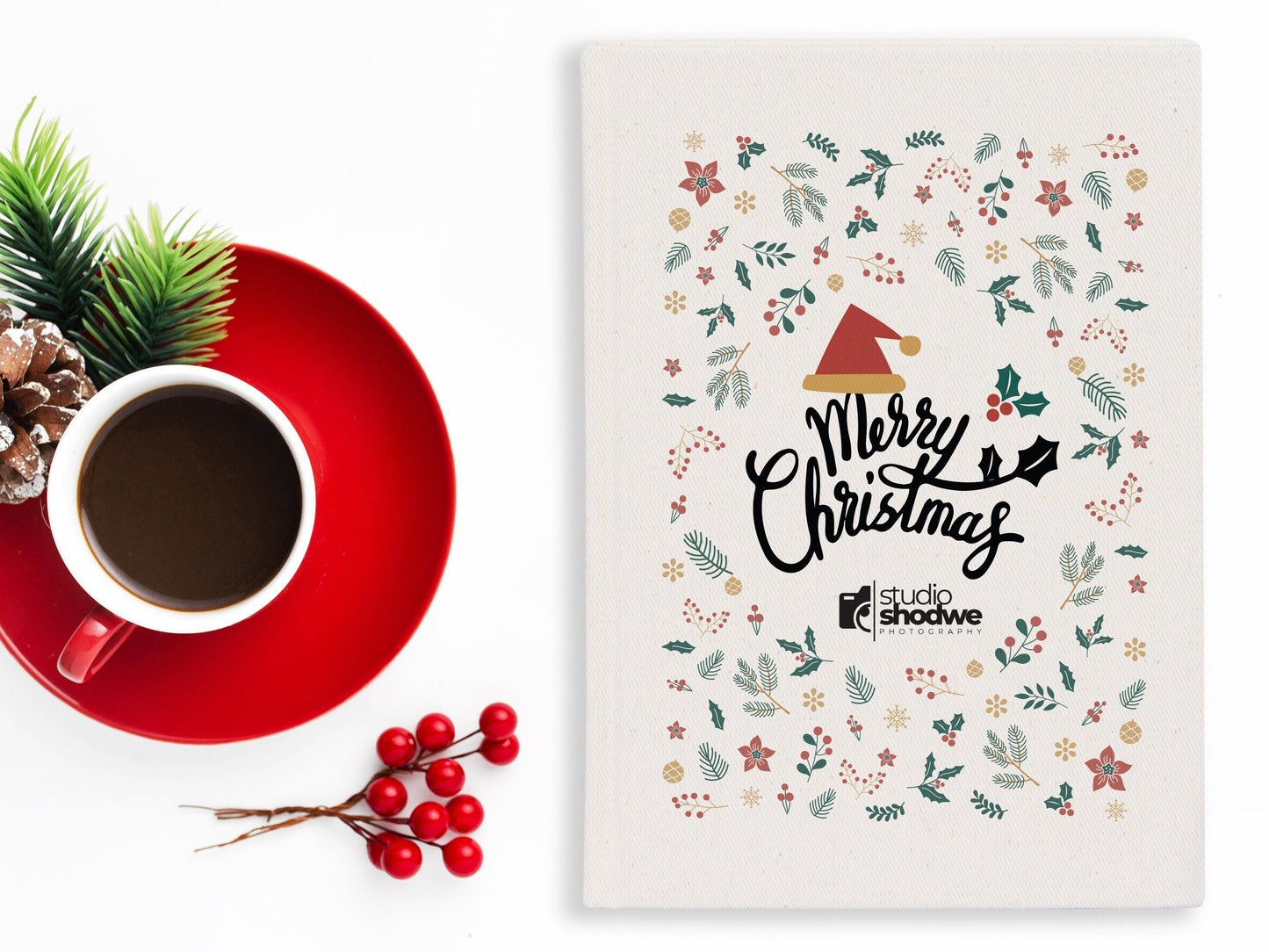 Custom Christmas Sketchbook, 2024 Notebooks, 6"W x 8"H (15 cm x 20 cm) Personalized Notebook Christmas Gift, Custom Logo Print