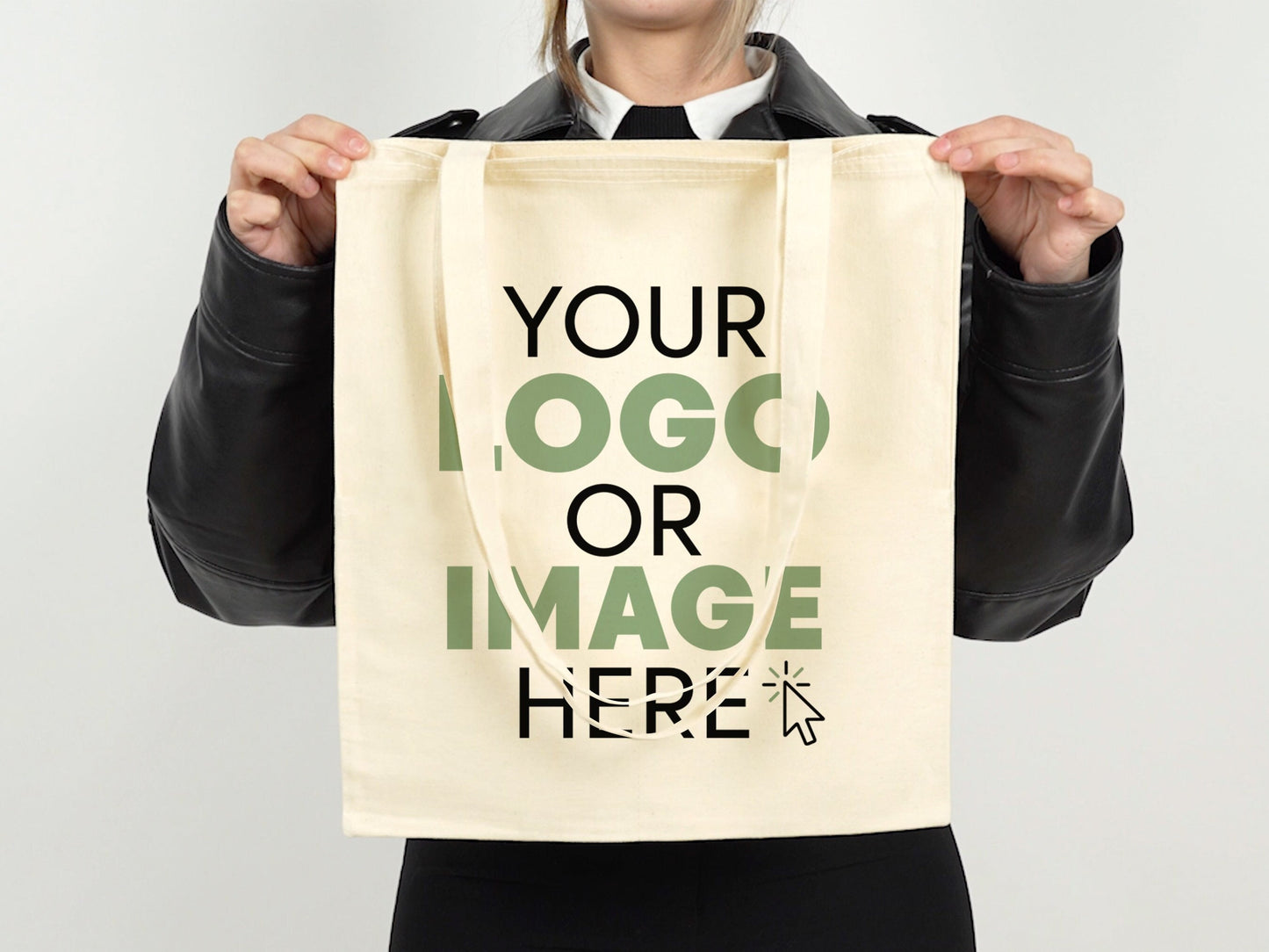 Custom Tote Bag with Logo - 14"W x 16"H (35 cm x 40 cm) Wholesale Cotton Bags - Tote Bag Custom - Tote Bag Logo