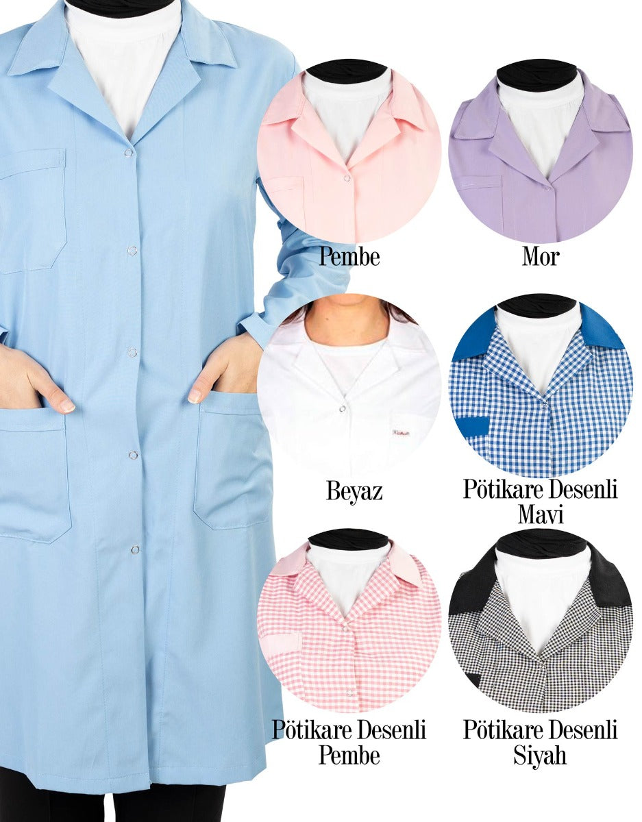Light Blue Alpaca Female Work Apron