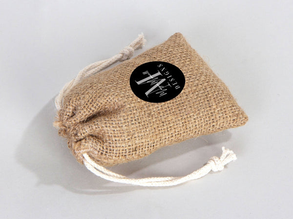 Custom Coffee Burlap Drawstring Bags - 100% Natural Jute (4"W x 5"H) - Pamusan.com