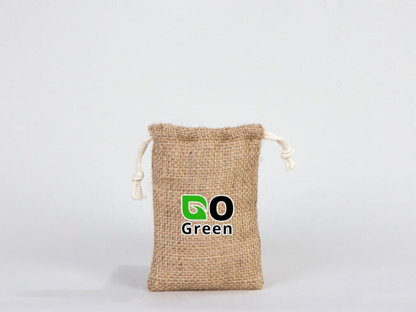 Custom Coffee Burlap Drawstring Bags - 100% Natural Jute (4"W x 5"H) - Pamusan.com