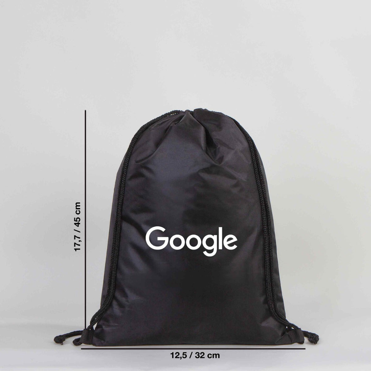 Polyester Drawstring Backpack 12" W x 18" H (32 cm x 45 cm) - Black (Customize)