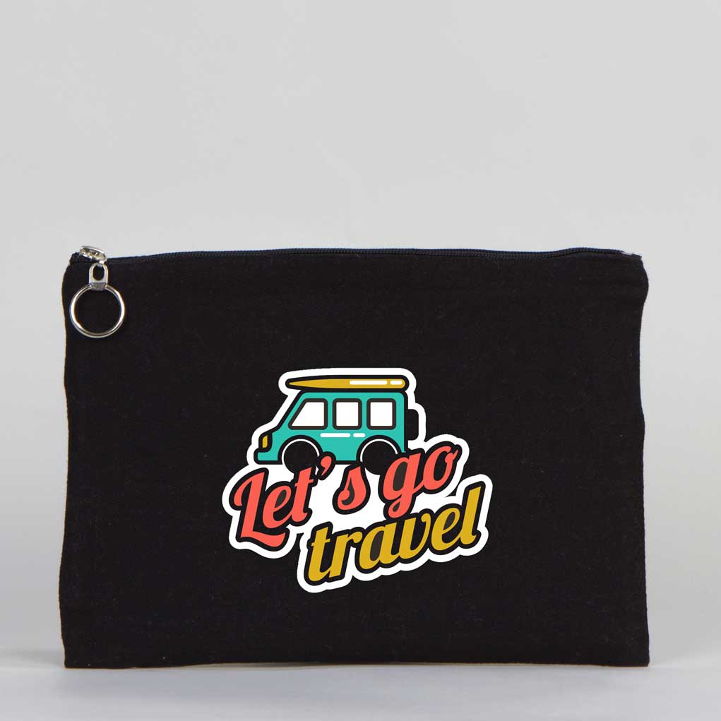 Black Ipad Portfolio Bag Lined 12"W x 8"H (30 cm x 21 cm) - Customize