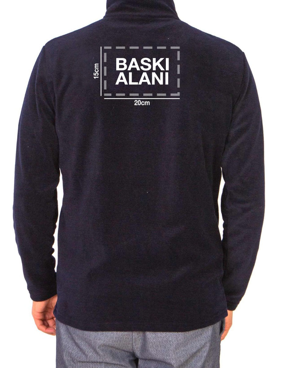 Logo Embroidery Print Polar - Navy