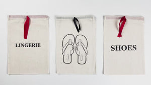 Personalized Fabric Pouch Bag with Red Ribbon - 8x12 inches (20x30 cm)