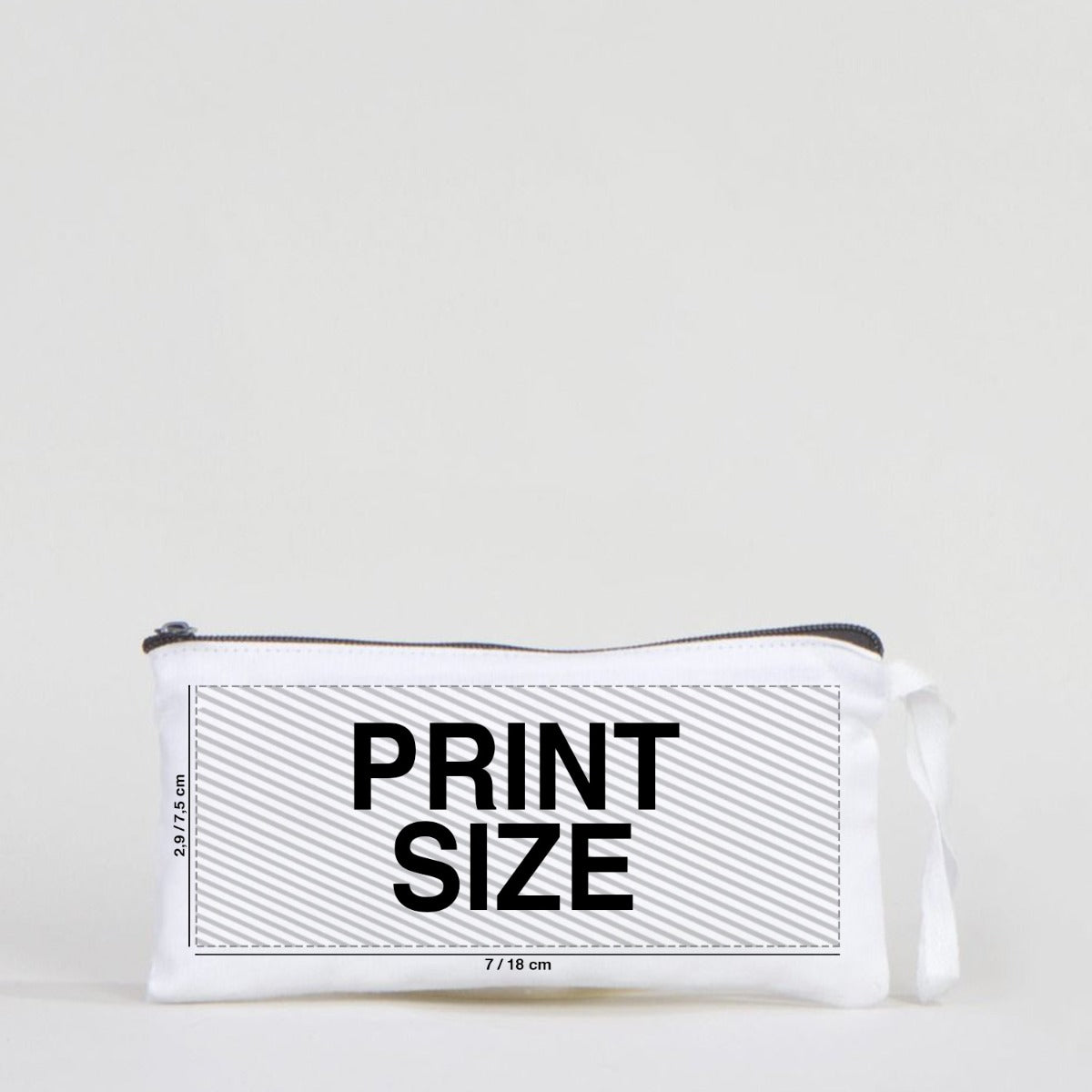 Fabric Pencil Case 8" W x 4" H (21x10 cm) - White Color (Customize)