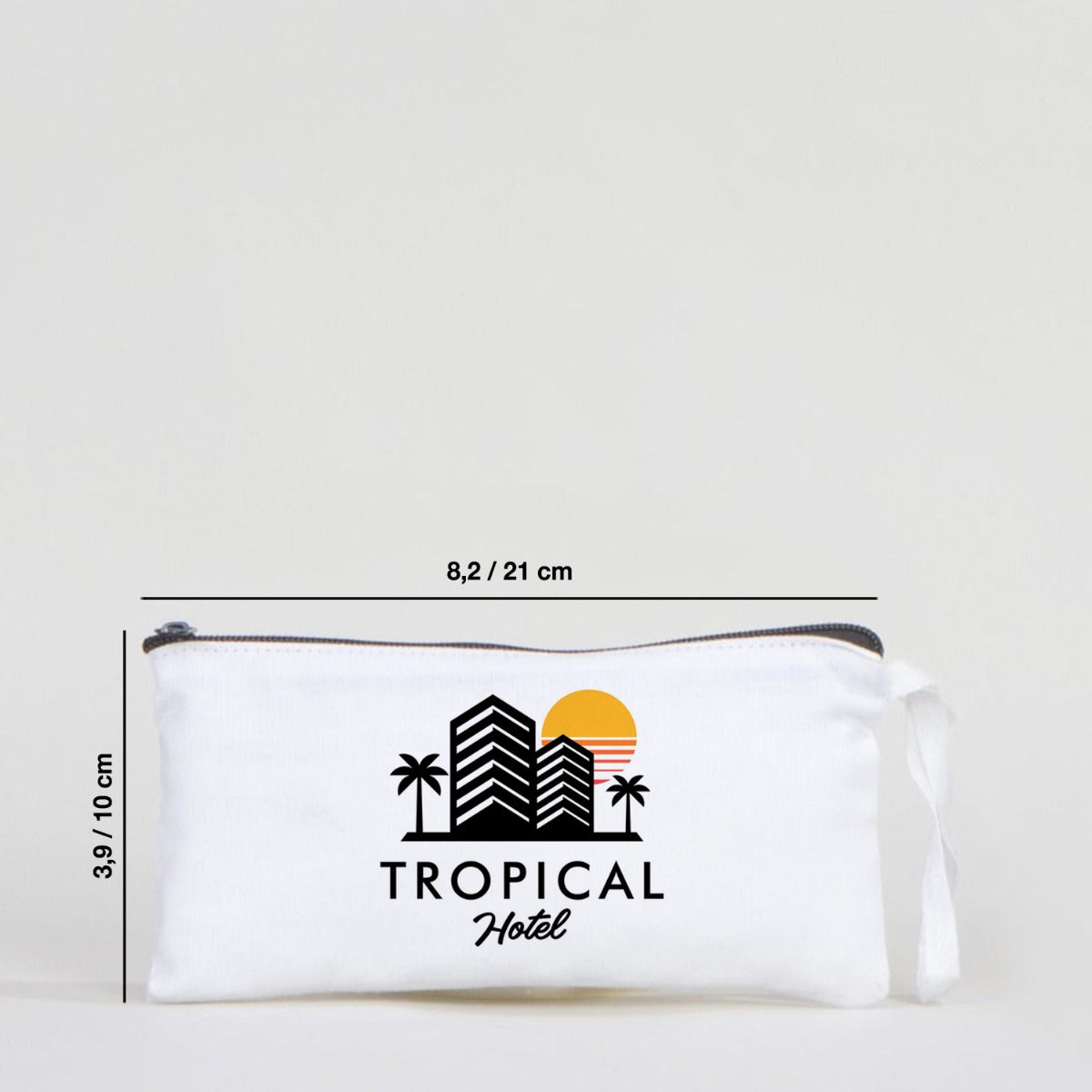 Fabric Pencil Case 8" W x 4" H (21x10 cm) - White Color (Customize)