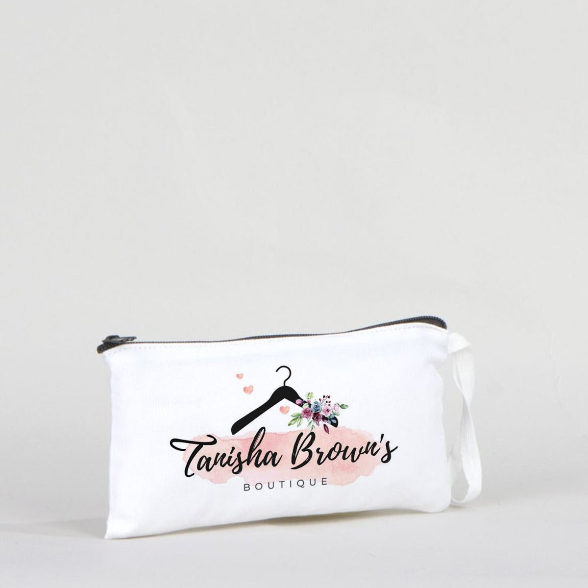 Fabric Pencil Case 8" W x 4" H (21x10 cm) - White Color (Customize)
