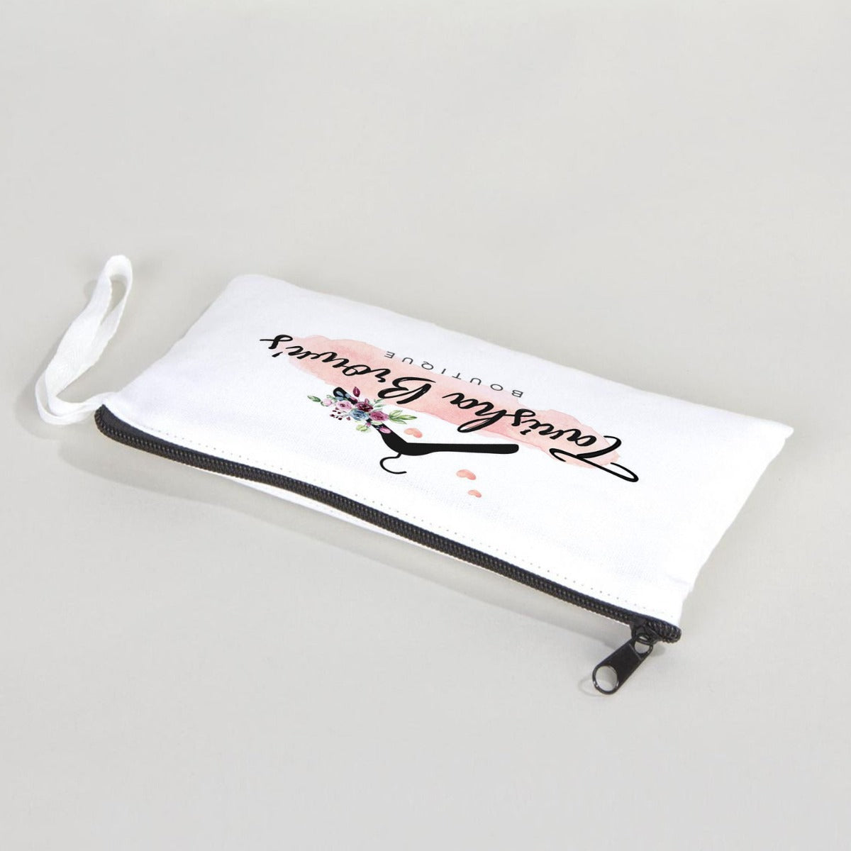 Fabric Pencil Case 8" W x 4" H (21x10 cm) - White Color (Customize)