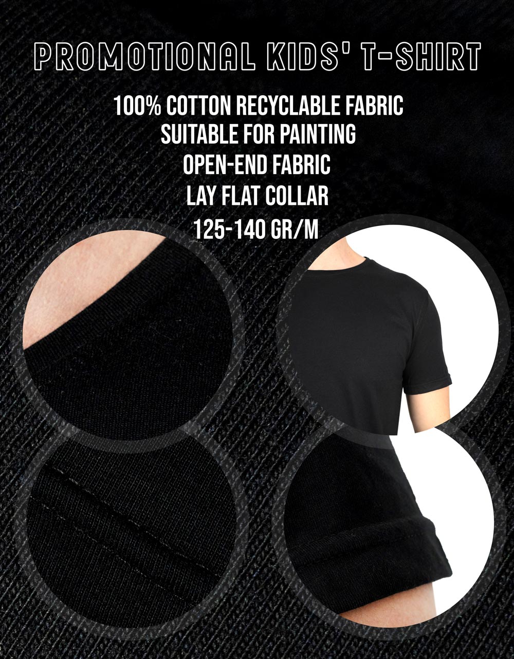 Printed Promotional Children's T-Shirt - Black