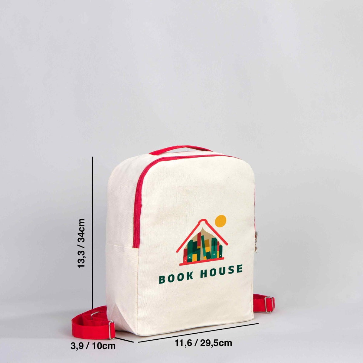 Red Handle VIP Canvas Backpack 10"W x 13"H x 4"L (25 cm x 32 cm x 10 cm) - (Customize)