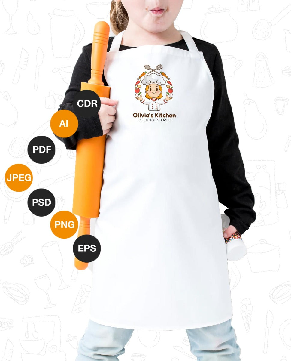 Kitchen Apron Boy - White (Customizable)