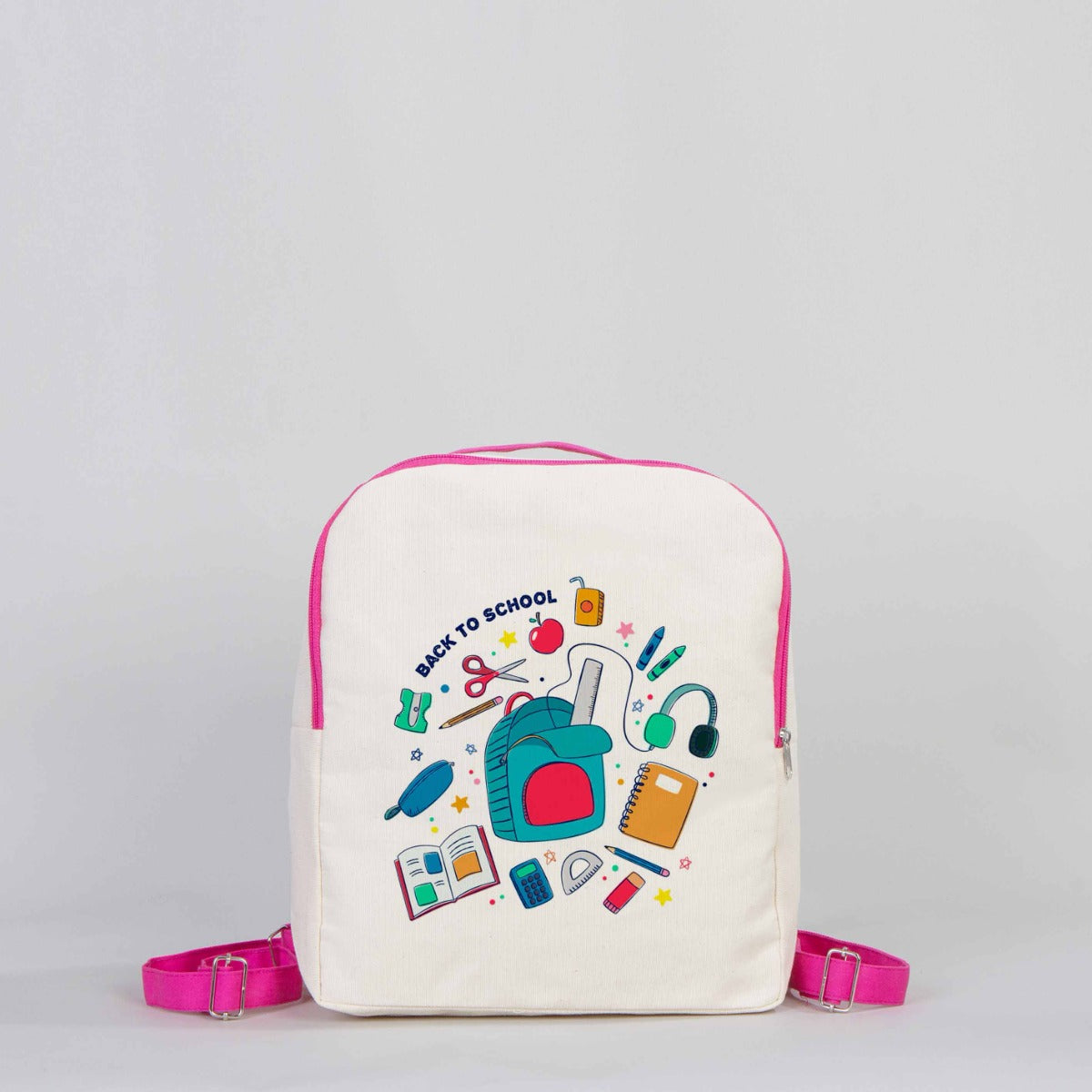 VIP Canvas Backpack 10"W x 13"H x 4"L (25 cm x 32 cm x 10 cm) - Fuchsia (Customize)