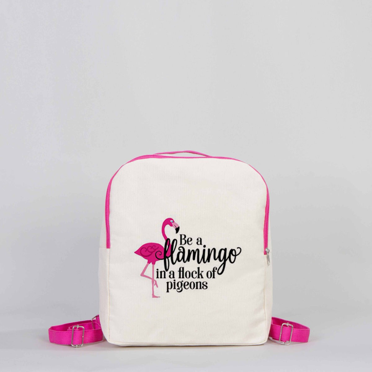 VIP Canvas Backpack 10"W x 13"H x 4"L (25 cm x 32 cm x 10 cm) - Fuchsia (Customize)