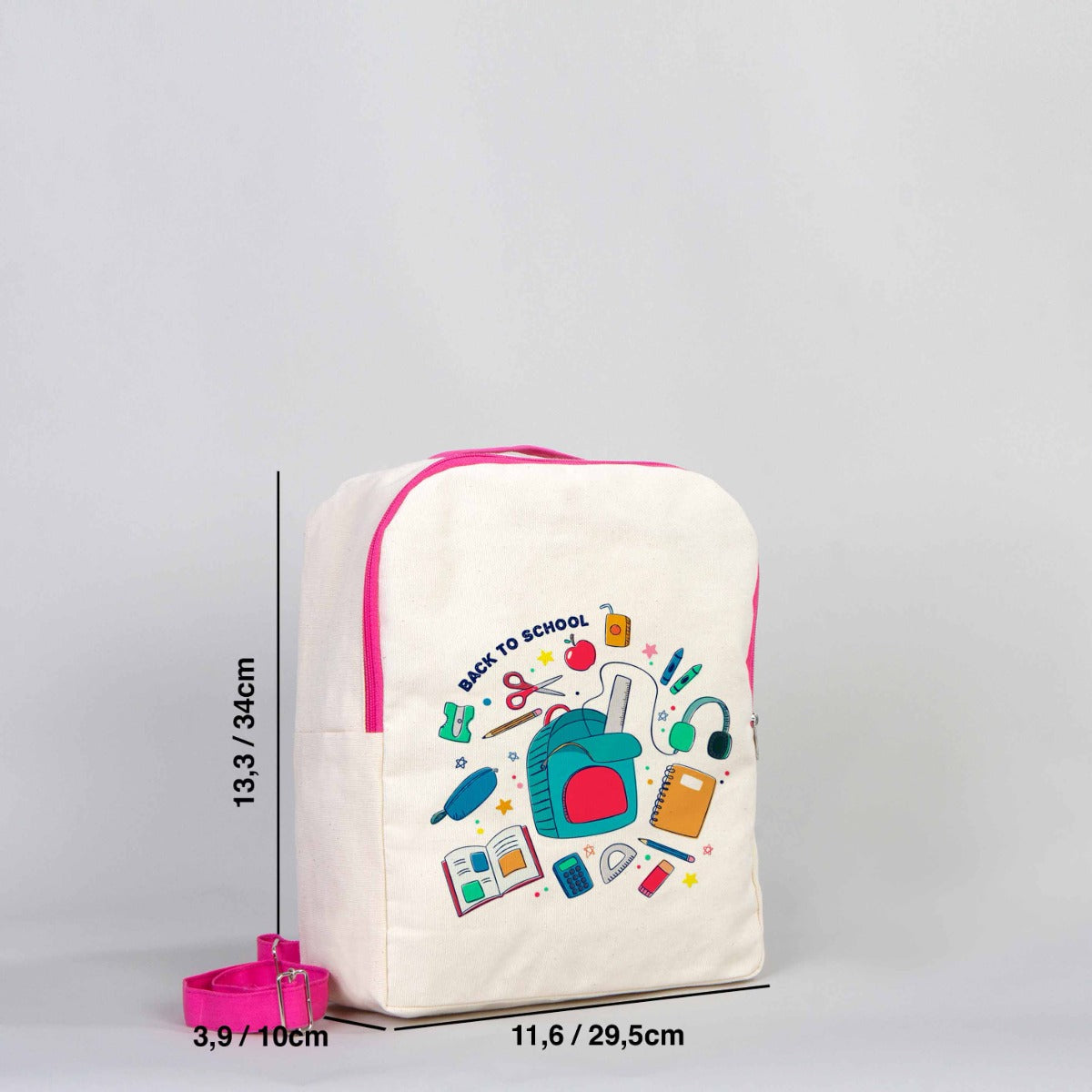 VIP Canvas Backpack 10"W x 13"H x 4"L (25 cm x 32 cm x 10 cm) - Fuchsia (Customize)