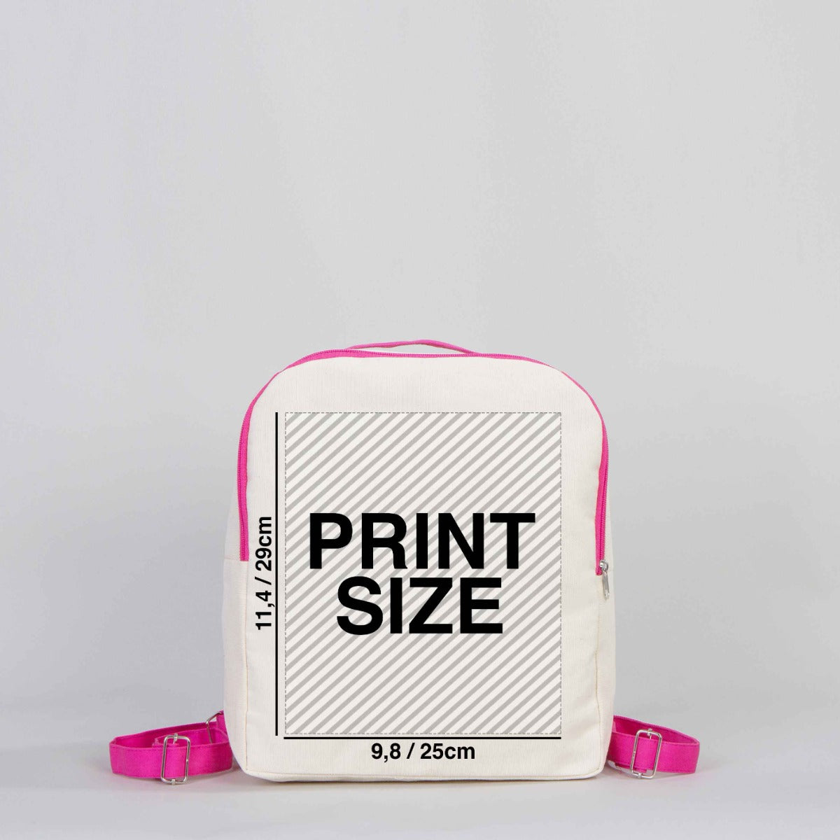 VIP Canvas Backpack 10"W x 13"H x 4"L (25 cm x 32 cm x 10 cm) - Fuchsia (Customize)