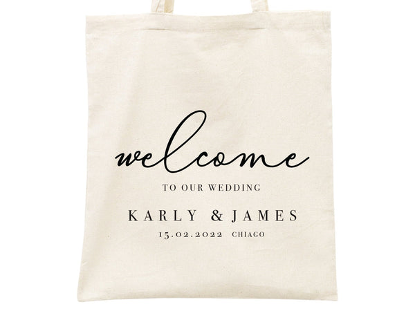 Wedding Welcome Tote Bags – Personalized Cotton Bridal Party Favors - Pamusan.com